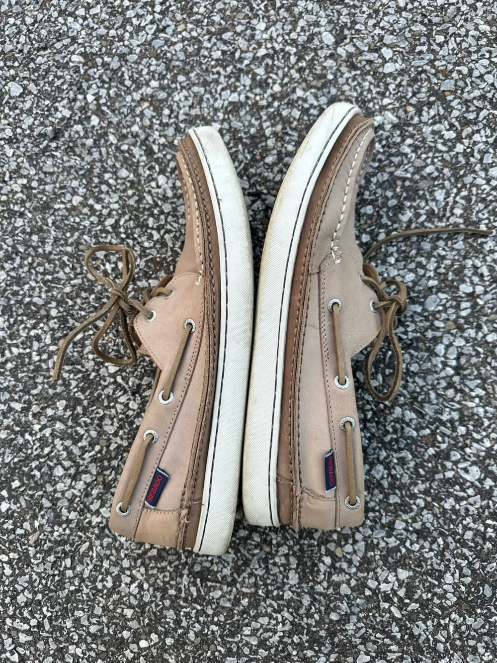 Sebago Men’s Tan Leather Boat Shoes Size 10.5